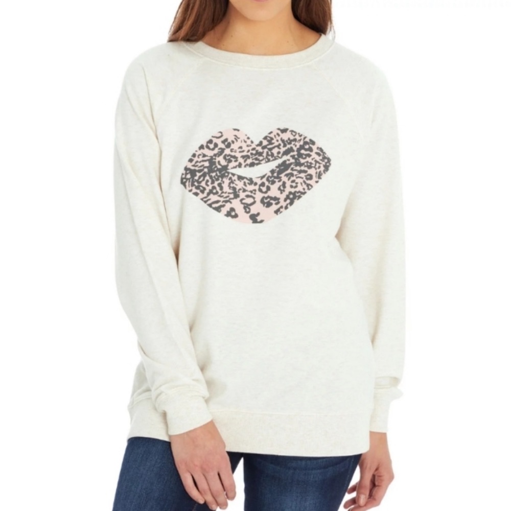 Wildfox Lips Crewneck Statement Sweatshirt